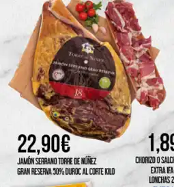 Claudio Jamón serrano torre de núñez gran reserva 50% duroc al corte oferta
