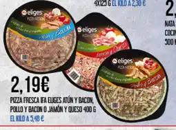 Claudio Pizza fresca ifa eliges atún y bacon, pollo y bacon o jamón y queso oferta