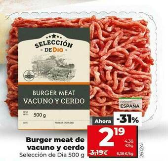 Dia Supermercados Burger Meat De Vacuno Y Cerdo Selección De Dia oferta
