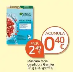Supermercados Charter Garnier - mascara facial ompiladora oferta