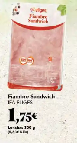 Gadis IFA ELIGES Fiambre Sandwich oferta