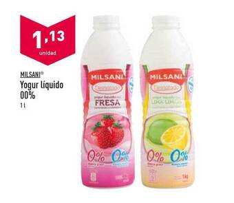 ALDI Milsani Yogur líquido 00% 1L oferta