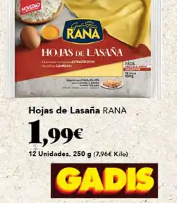 Gadis RANA Hojas de Lasaña oferta
