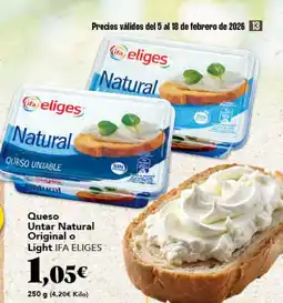 Gadis IFA ELIGES Queso Untar Natural Original o Light oferta