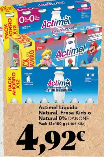 DANONE Actimel Líquido Natural, Fresa Kids o Natural 0%