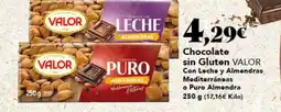 Gadis VALOR Chocolate sin Gluten Con Locho y Almendras Mediterráneas o Puro Almendra oferta