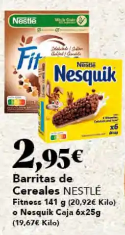 Gadis NESTLÉ Cereales Fitness o Nesquik Caja oferta
