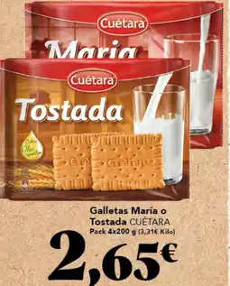 Gadis CUÉTARA Galletas María o Tostada oferta
