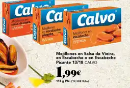 Gadis CALVO Mejillones en Salsa de Vieira, en Escabeche o en Escabeche Picante 13/18 oferta