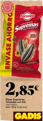 Gadis FACUNDO Pipas Supremas Tostadas con Sal oferta