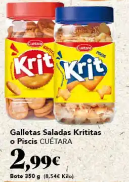 Gadis CUÉTARA Galletas Saladas Krititas o Piscis oferta