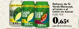 Gadis FUZE TEA Refresco de Té Verde Maracuyá, al Limón o al Limón sin Azúcar oferta