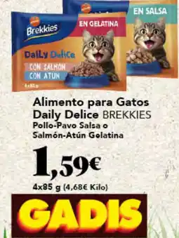 Gadis BREKKIES Alimento para Gatos Daily Delice oferta