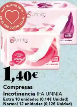 Gadis IFA UNNIA Compresas Incotinencia oferta