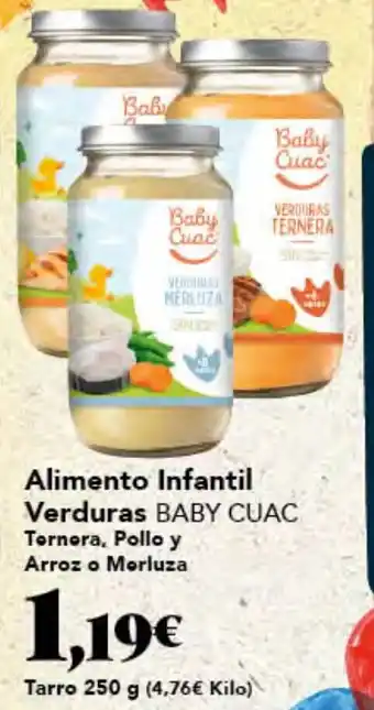 Gadis BABY CUAC Alimento Infantil Verduras oferta