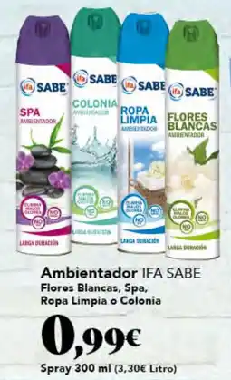 Gadis IFA SABE Ambientador Flores Blancas, Spa, Ropa Limpia o Colonia oferta