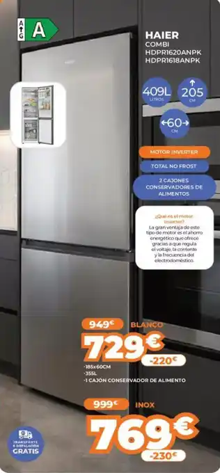 HAIER Combi hdpr1620anpk hdpr1618anpk