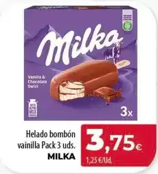 Spar Tenerife Milka - helado bombon vainilla oferta