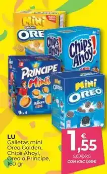 Lu - galletas mini oreo golden, chips ahoy, oreo o principe