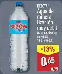 ALDI Bezoya - agua de mineralización muy débil oferta