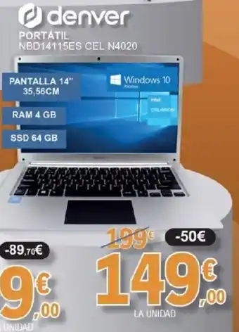 DENVER Portátil nbd14115es cel n4020