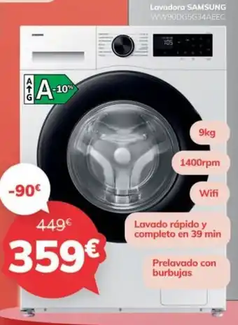 SAMSUNG Lavadora ww90dg5g34aeec