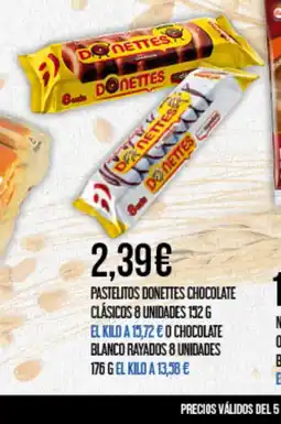 Claudio Pastelitos donettes chocolate clásicos 8 unidades oferta