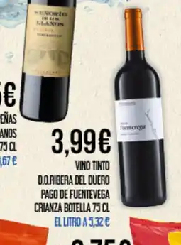 Claudio Vino tinto d.o.ribera del duero pago de fuentevega crianza botella oferta