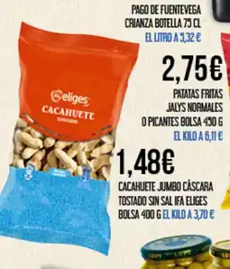 Claudio IFA ELIGES Cacahuete jumbo cáscara tostado sin sal oferta