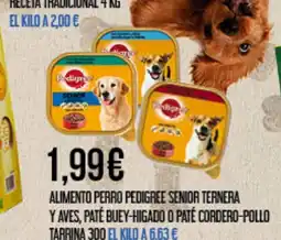 Claudio Alimento perro pedigree senior ternera y aves, paté buey-higado o paté cordero-pollo oferta