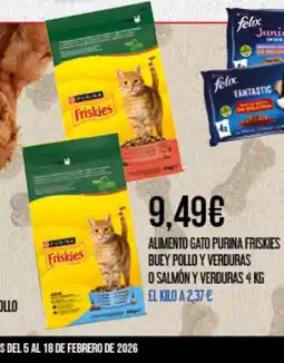 Claudio Alimento gato purina friskies buey pollo y verduras o salmón y verduras oferta