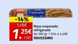 Maskom Supermercados RIKISSSIMO Masa empanada refrigerado oferta