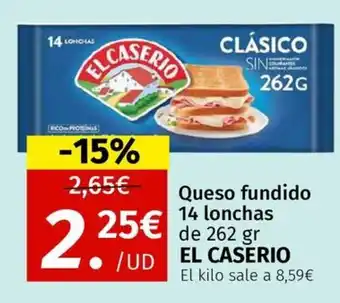 Maskom Supermercados EL CASERIO Queso fundido 14 lonchas oferta