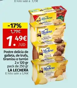 Maskom Supermercados LA LECHERA Postre delicia de galleta, de trufa, tiramisu o turrón oferta