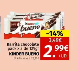 Maskom Supermercados KINDER BUENO Barrita chocolate oferta