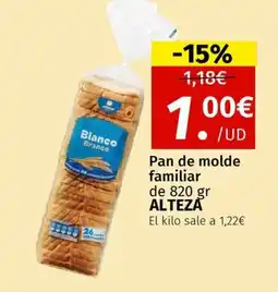 Maskom Supermercados ALTEZA Pan de molde familiar oferta