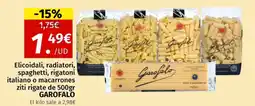 Maskom Supermercados GAROFALO Elicoidali, radiatori, spaghetti, rigatoni italiano o macarrones ziti rigate oferta