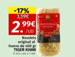 Maskom Supermercados TIGER KHAN Noodels original al huevo oferta