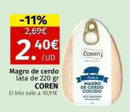 Maskom Supermercados COREN Magro de cerdo oferta
