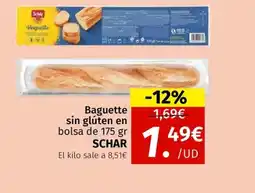 Maskom Supermercados SCHAR Baguette sin glúten en bolsa oferta