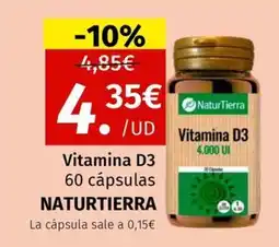 Maskom Supermercados NATURTIERRA Vitamina D3.60 cápsulas oferta