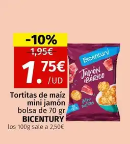 Maskom Supermercados BICENTURY Tortitas de maíz mini jamón oferta