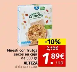 Maskom Supermercados ALTEZA Muesli con frutos secos en caja oferta