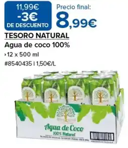 Costco TESORO NATURAL Agua de coco 100% oferta