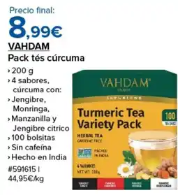 Costco VAHDAM Pack tés cúrcuma oferta