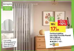 Leroy Merlin Home - cortina trabillas con cinta fruncia pharaell 140 x 280 cm oferta