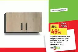 Leroy Merlin Armario despensero de colgar 2 puertas gris roble oferta