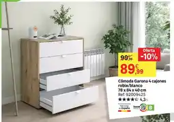 Leroy Merlin Home - cómoda garona 4 cajones roble/blanco oferta