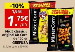 Maskom Supermercados GREFUSA Mix 5 classic u original Mr Corn oferta