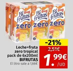 Maskom Supermercados BIFRUTAS Leche+fruta zero tropical oferta